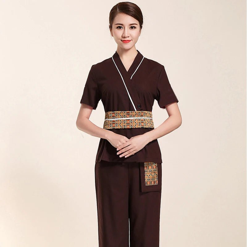 Uniforme à manches mi - longues pour salon de soin esthétique - Tresors asiatiques