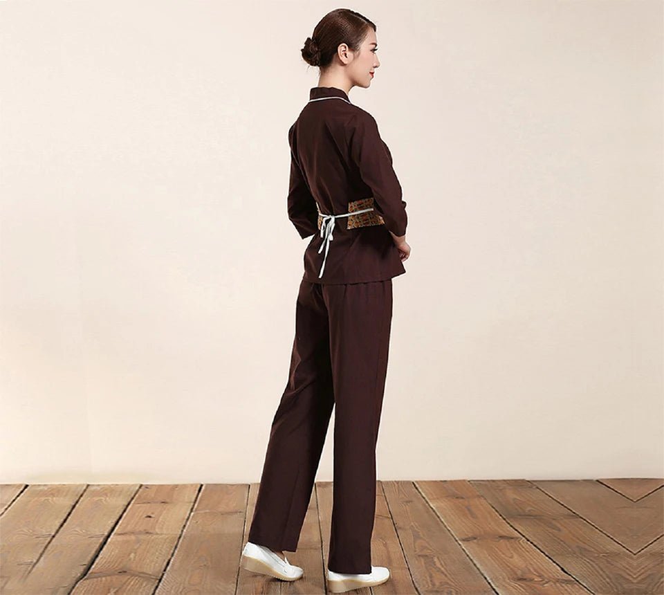 Uniforme à manches mi - longues pour salon de soin esthétique - Tresors asiatiques