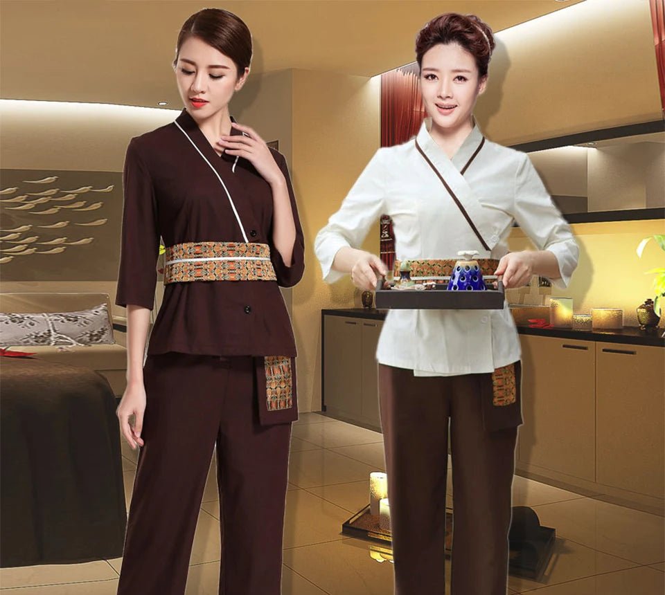 Uniforme à manches mi - longues pour salon de soin esthétique - Tresors asiatiques