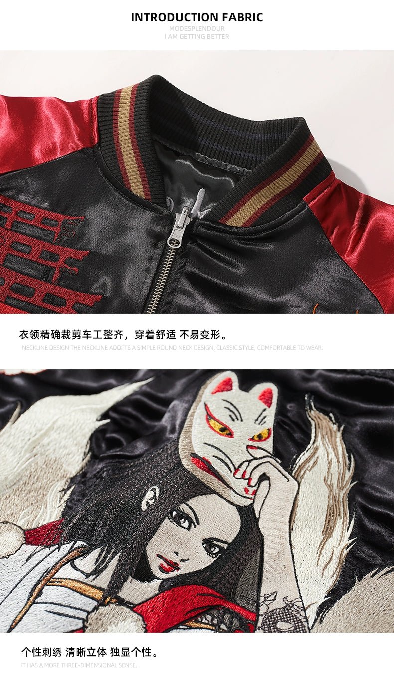 Veste brodée de renard à neuf queues - Tresors asiatiques