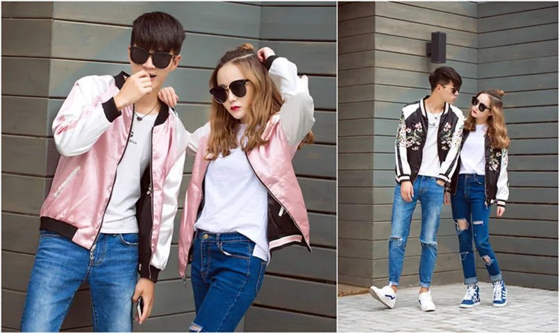 Veste de baseball en satin pour femmes - Tresors asiatiques