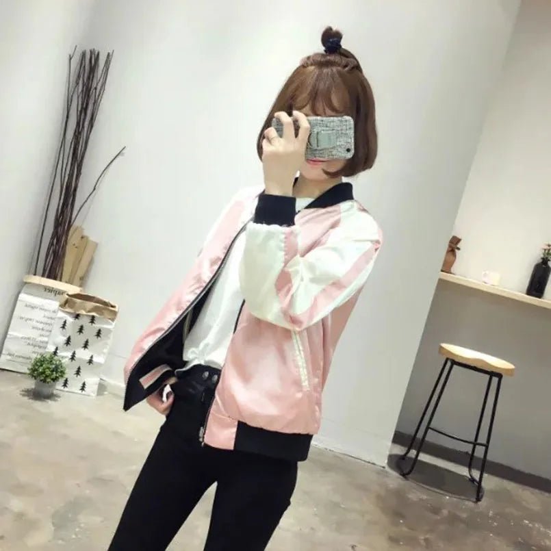 Veste de baseball en satin pour femmes - Tresors asiatiques