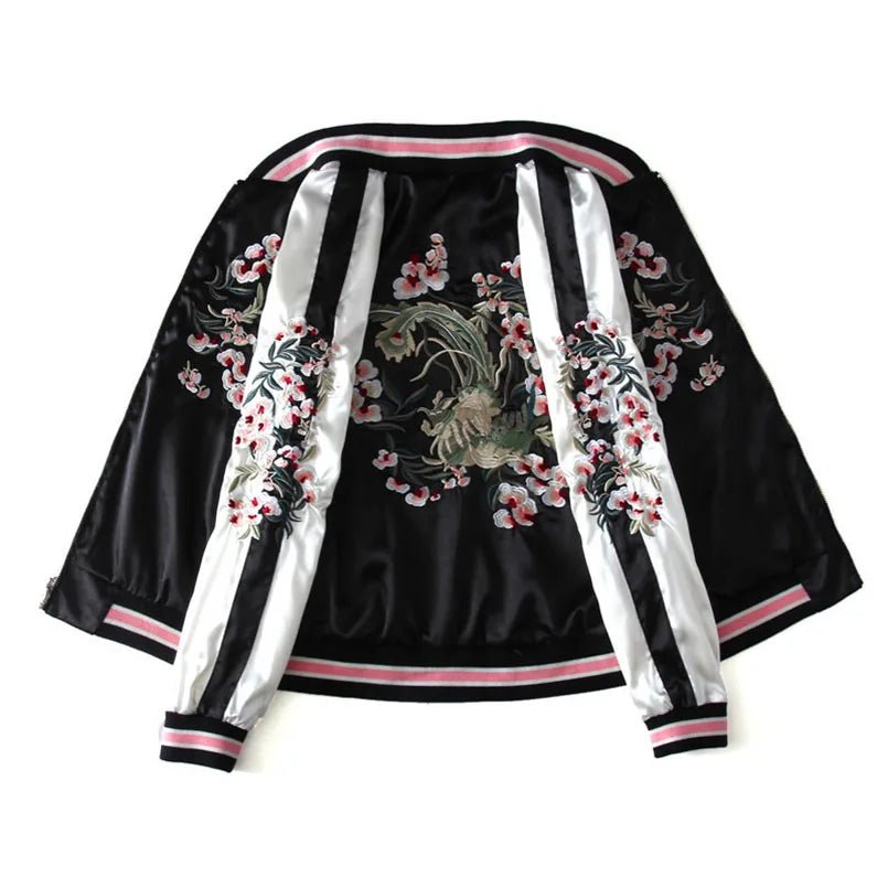 Veste de baseball en satin pour femmes - Tresors asiatiques