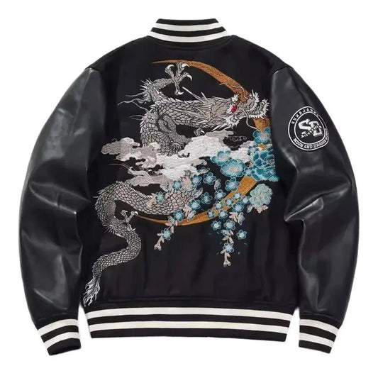 Veste Sukajan brodée pour hommes et garçons