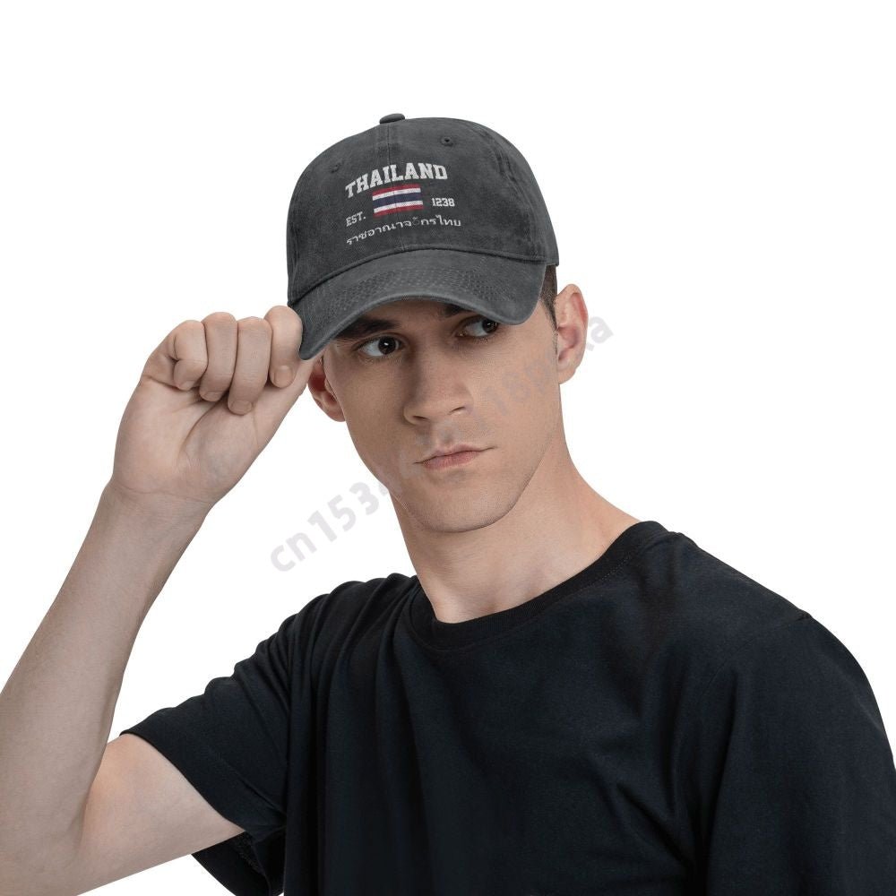 Vêtements accessoires - Casquette de baseball unisexe en denim délavé - Tresors asiatiques