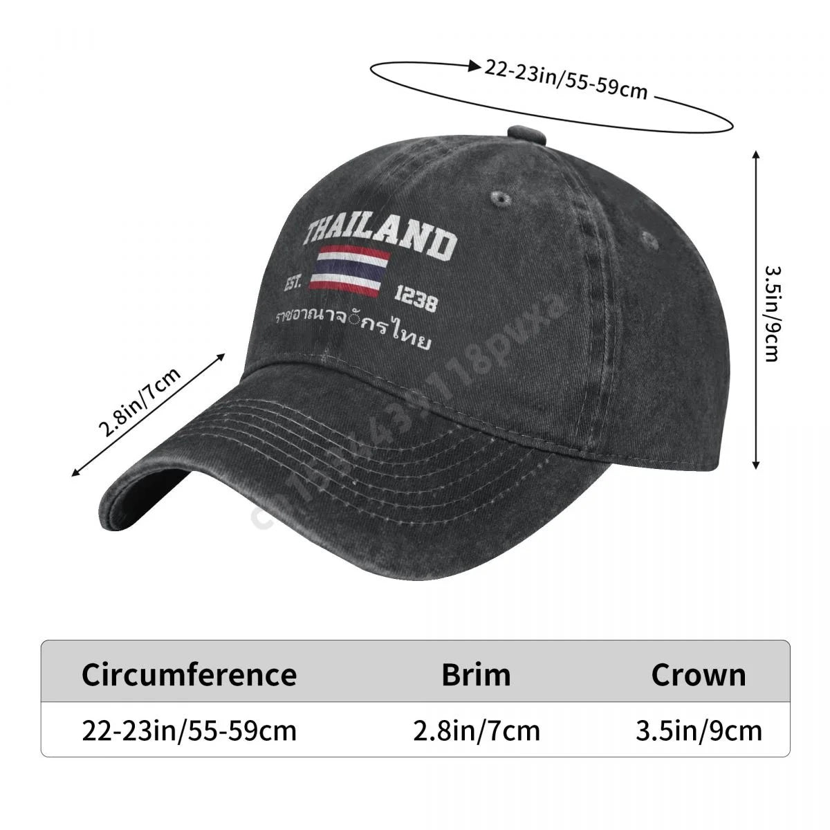 Vêtements accessoires - Casquette de baseball unisexe en denim délavé - Tresors asiatiques