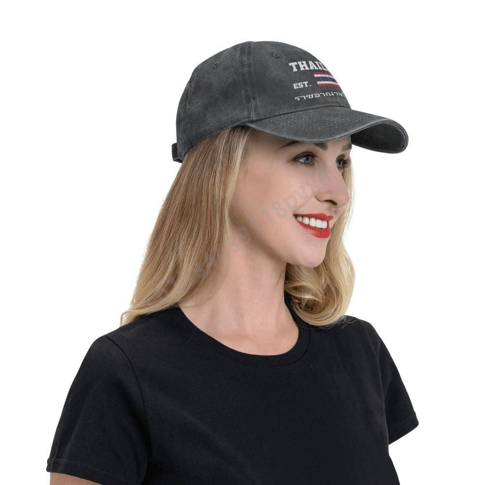 Vêtements accessoires - Casquette de baseball unisexe en denim délavé - Tresors asiatiques