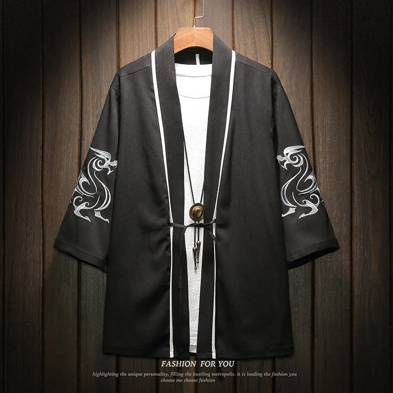 Kimono brodé asiatique pour hommes