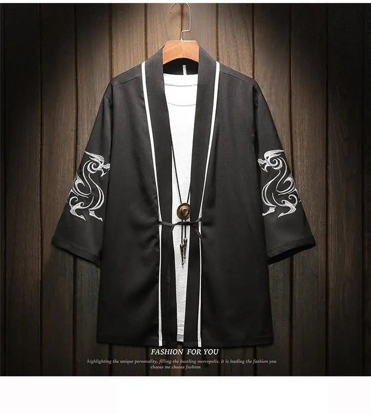 Kimono brodé asiatique pour hommes