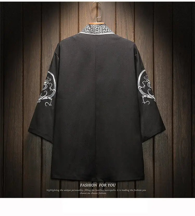 Kimono brodé asiatique pour hommes