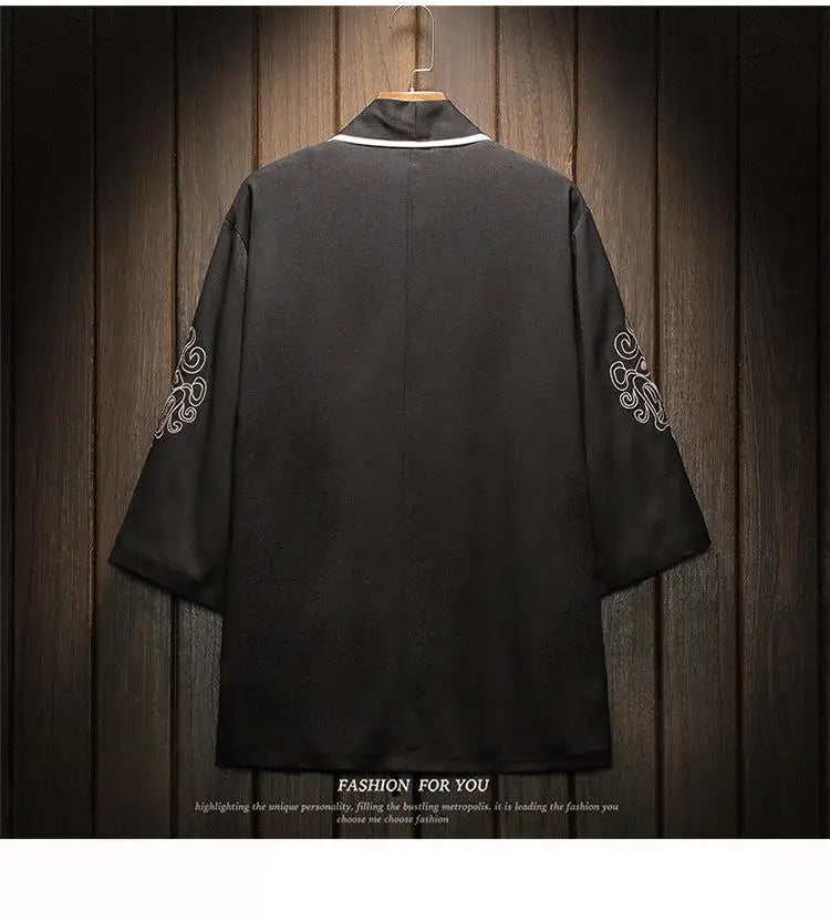 Kimono brodé asiatique pour hommes