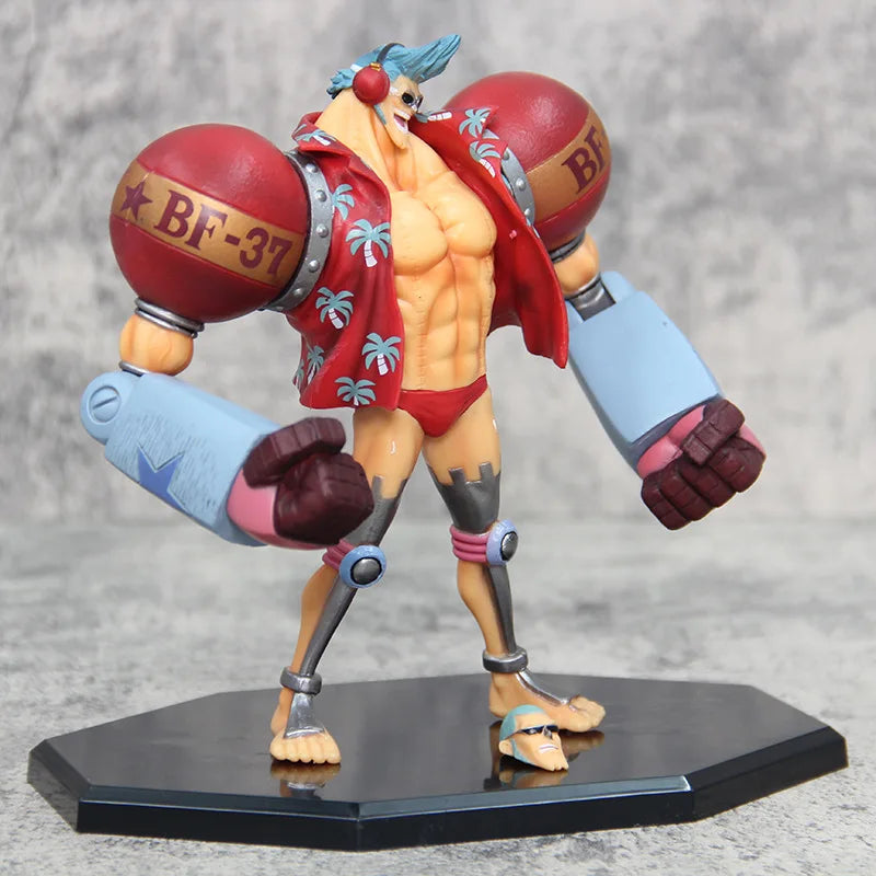 Figurine d'anime One Piece Gk Franky à double tête interchangeable