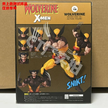 Figurine d'action Mafex de Wolverine en costume marron