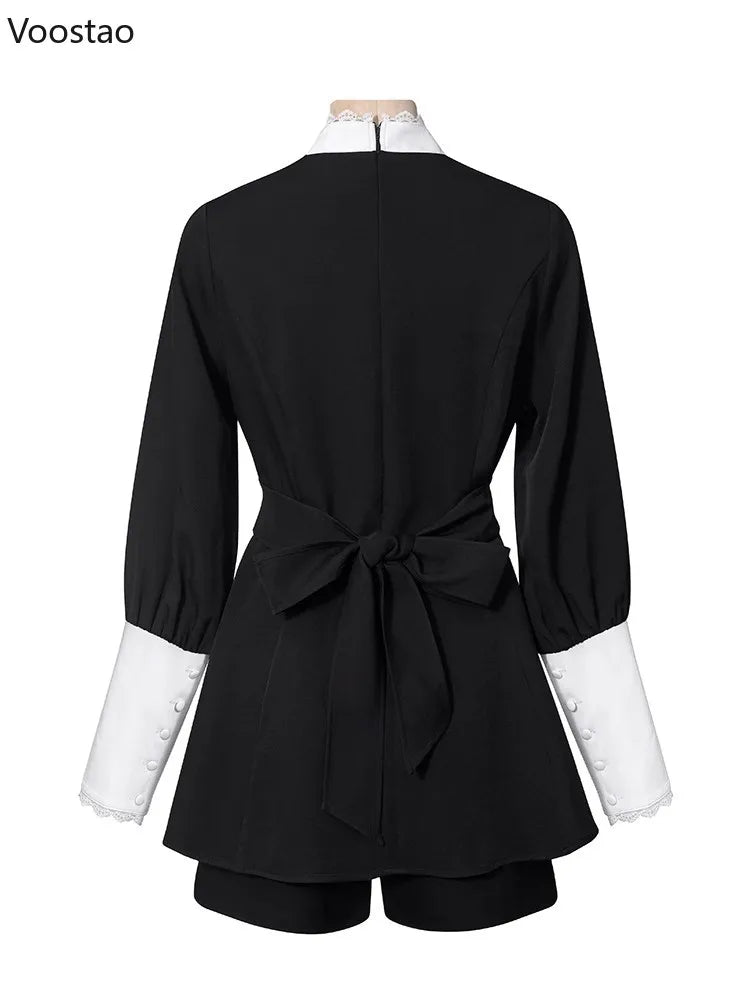 Robe rayée Lolita noire pour femmes