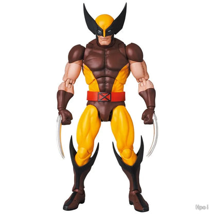 Figurine d'action Mafex de Wolverine en costume marron