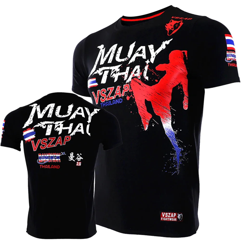 T-shirt Muay Thai à manches courtes pour hommes