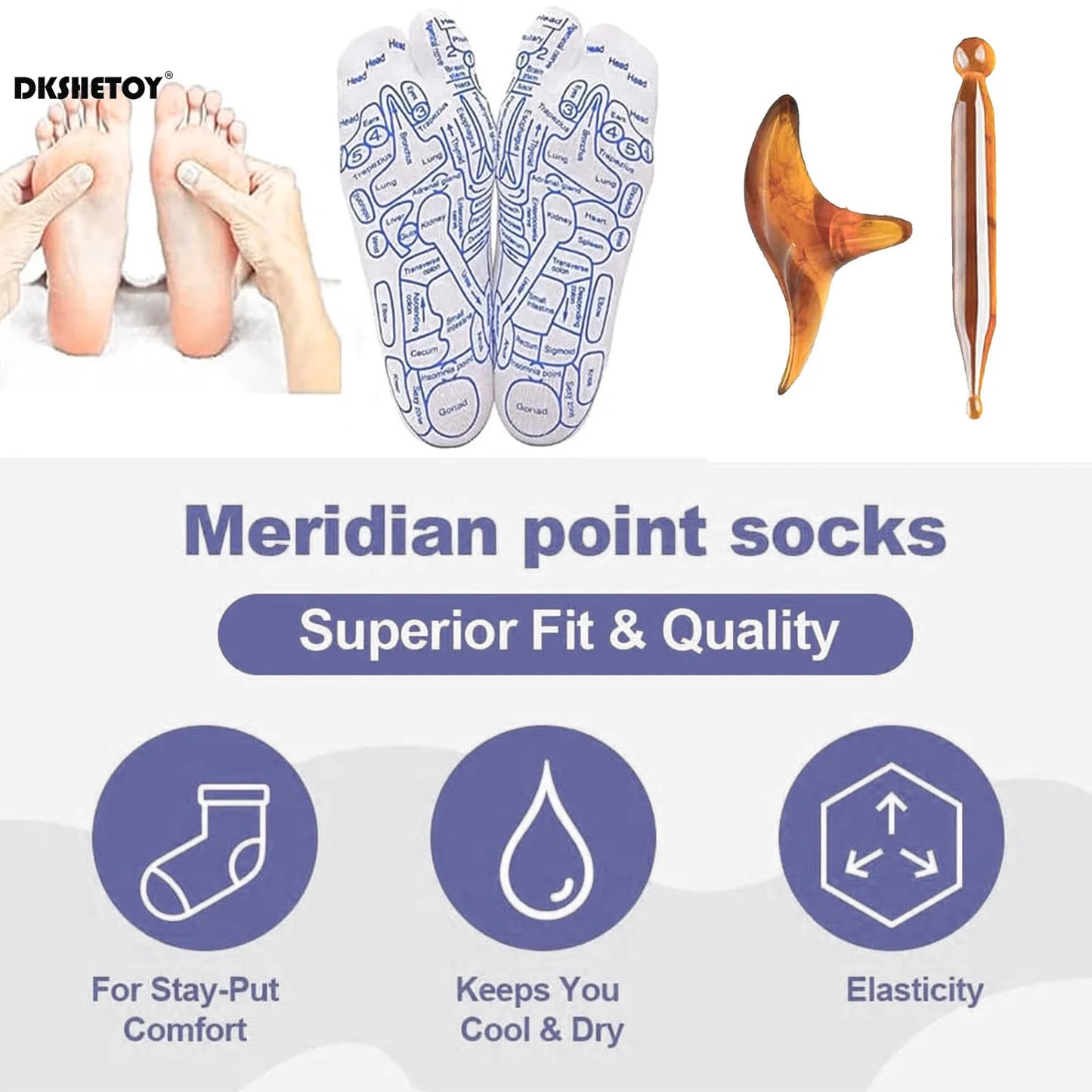 Chaussettes d'acupuncture pour le massage des pieds