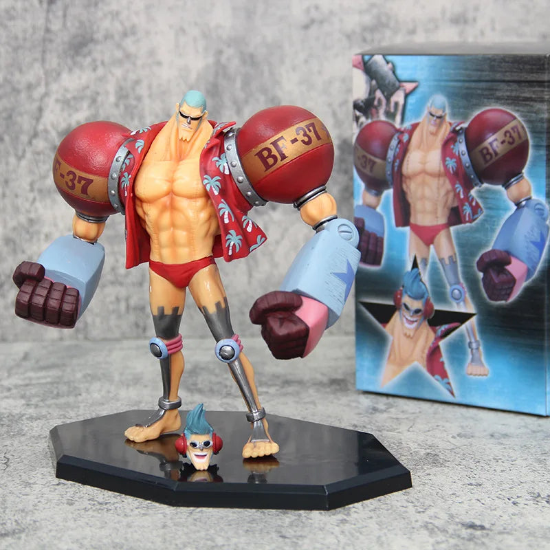 Figurine d'anime One Piece Gk Franky à double tête interchangeable