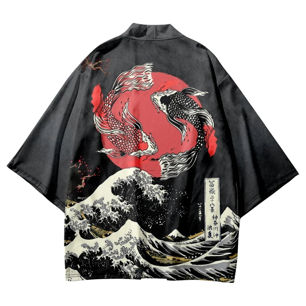 Cardigan japonais Yukata pour hommes et femmes