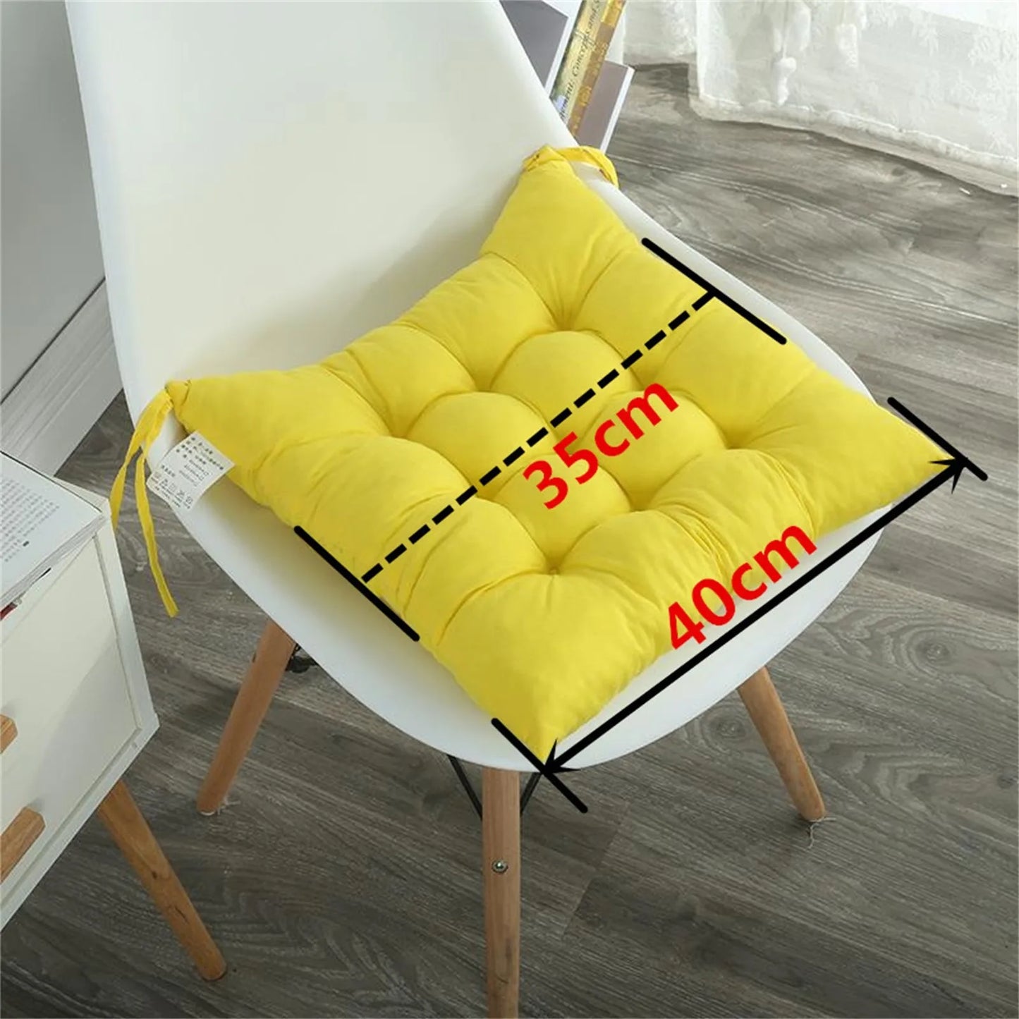 Coussin de Chaise en Polymères Carrés en Coton Doux et Rembourré