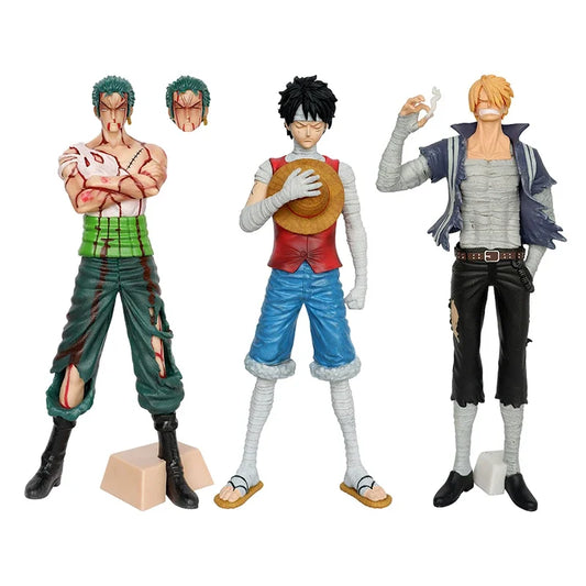 Figurines One Piece Roronoa Zoro, Luffy et Sanji