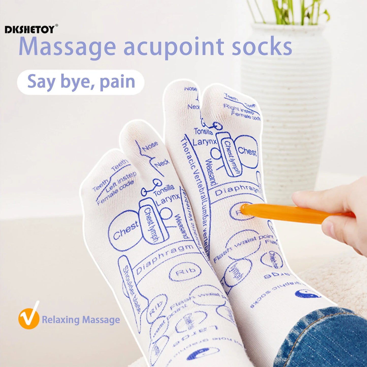 Chaussettes d'acupuncture pour le massage des pieds