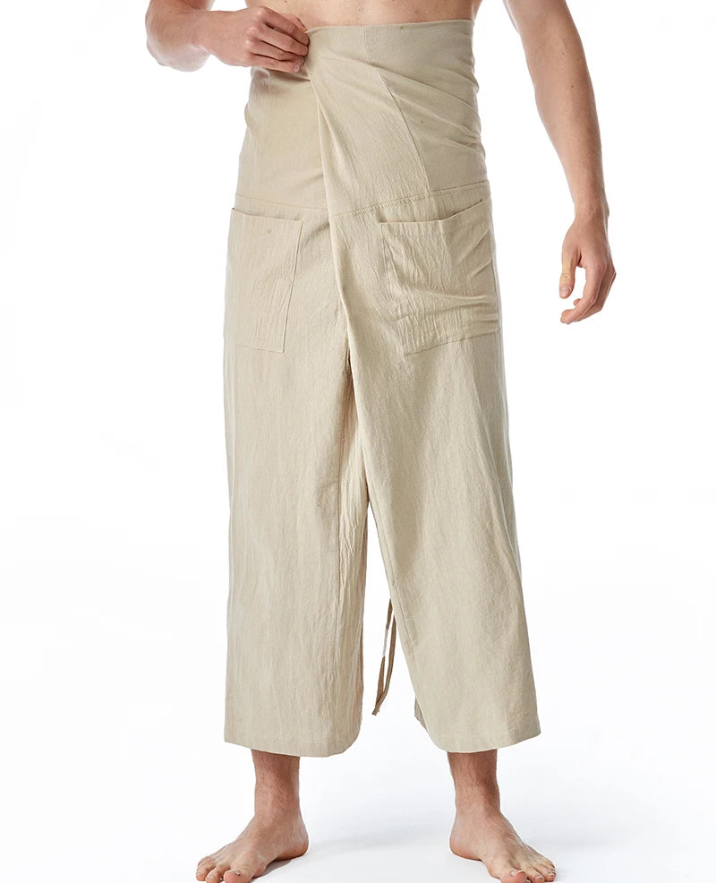 Pantalon de yoga en lin pour hommes et femmes