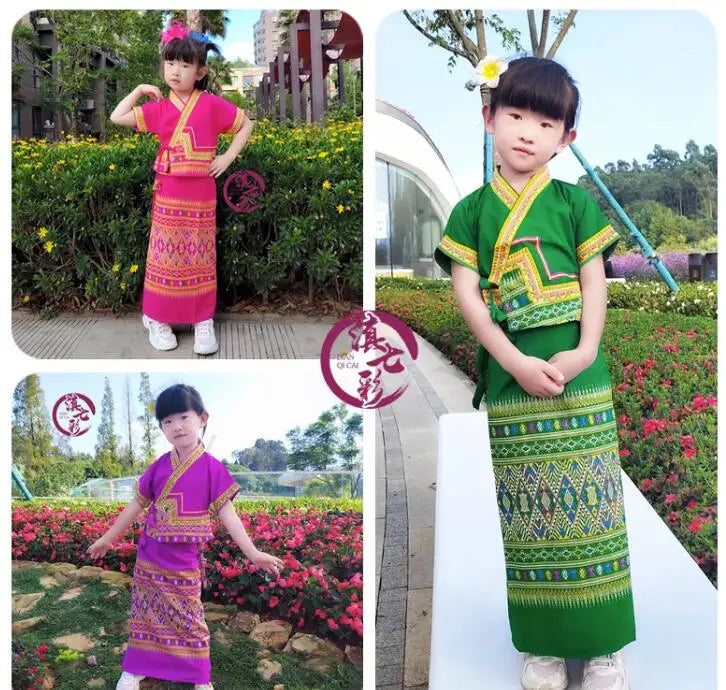 Robe de style ethnique thaïlandais pour filles