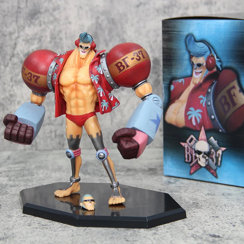 Figurine d'anime One Piece Gk Franky à double tête interchangeable