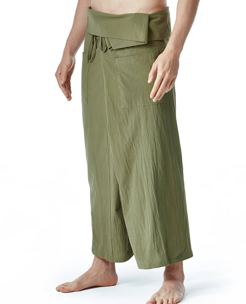 Pantalon de yoga en lin pour hommes et femmes