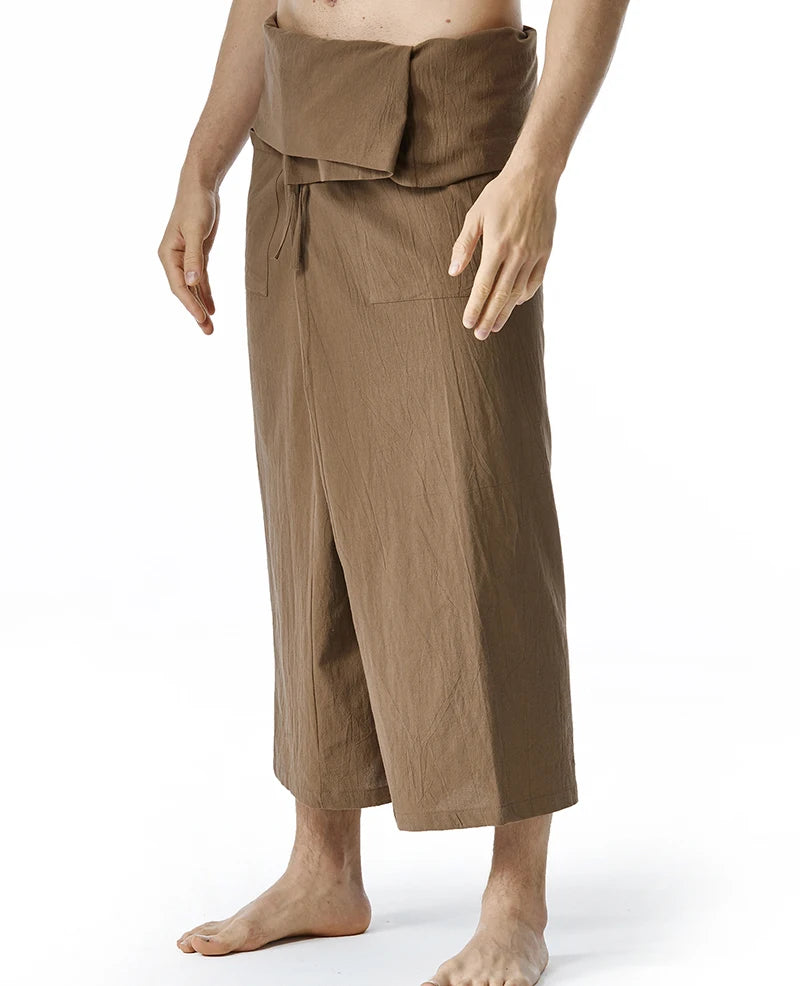 Pantalon de yoga en lin pour hommes et femmes