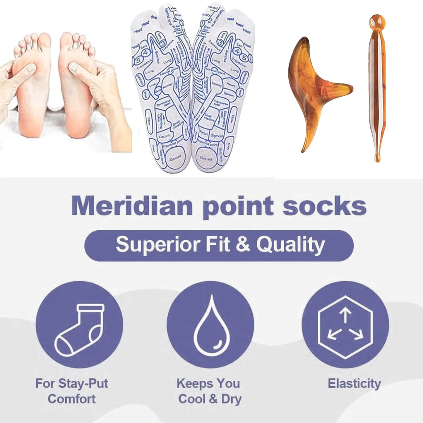 Chaussettes d'acupuncture pour le massage des pieds