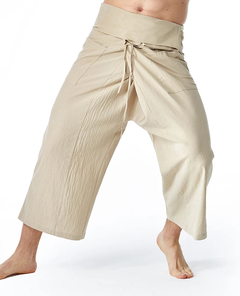 Pantalon de yoga en lin pour hommes et femmes