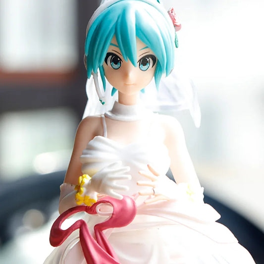 Figurine Hatsune Miku en robe de mariée