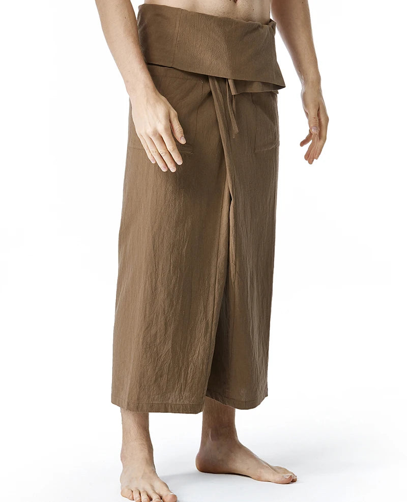 Pantalon de yoga en lin pour hommes et femmes