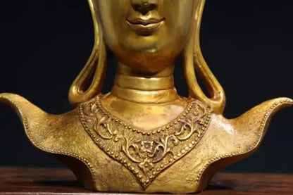 Statue de tête de Bouddha thaïlandais en bronze : Avalokitesvara