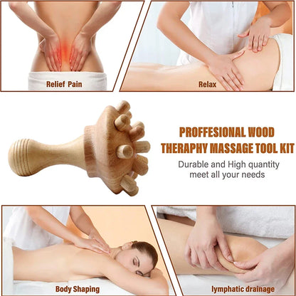 Outil de massage corporel en bois