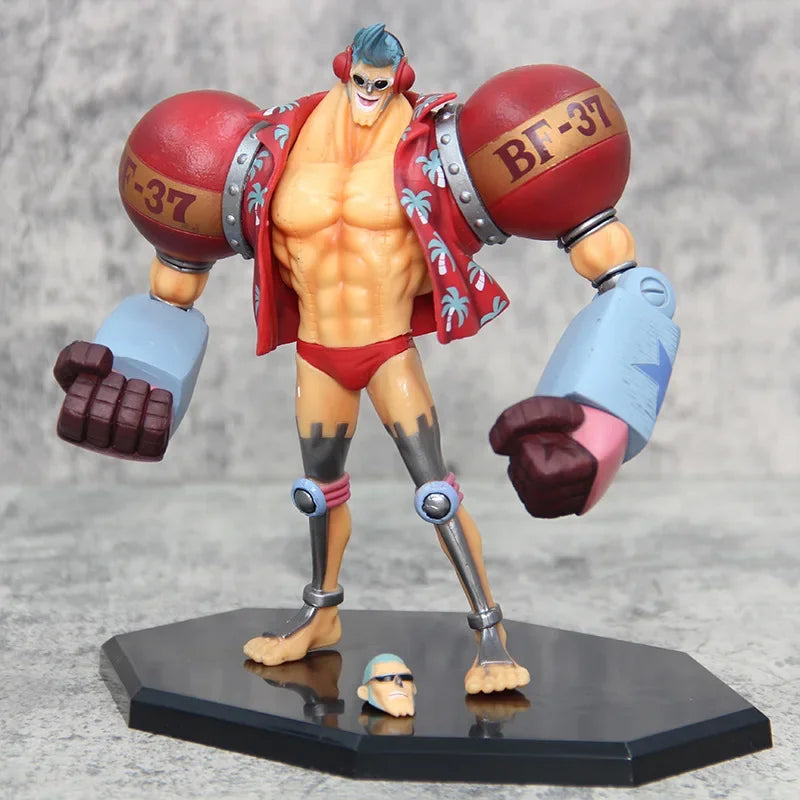 Figurine d'anime One Piece Gk Franky à double tête interchangeable