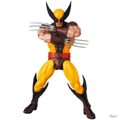 Figurine d'action Mafex de Wolverine en costume marron