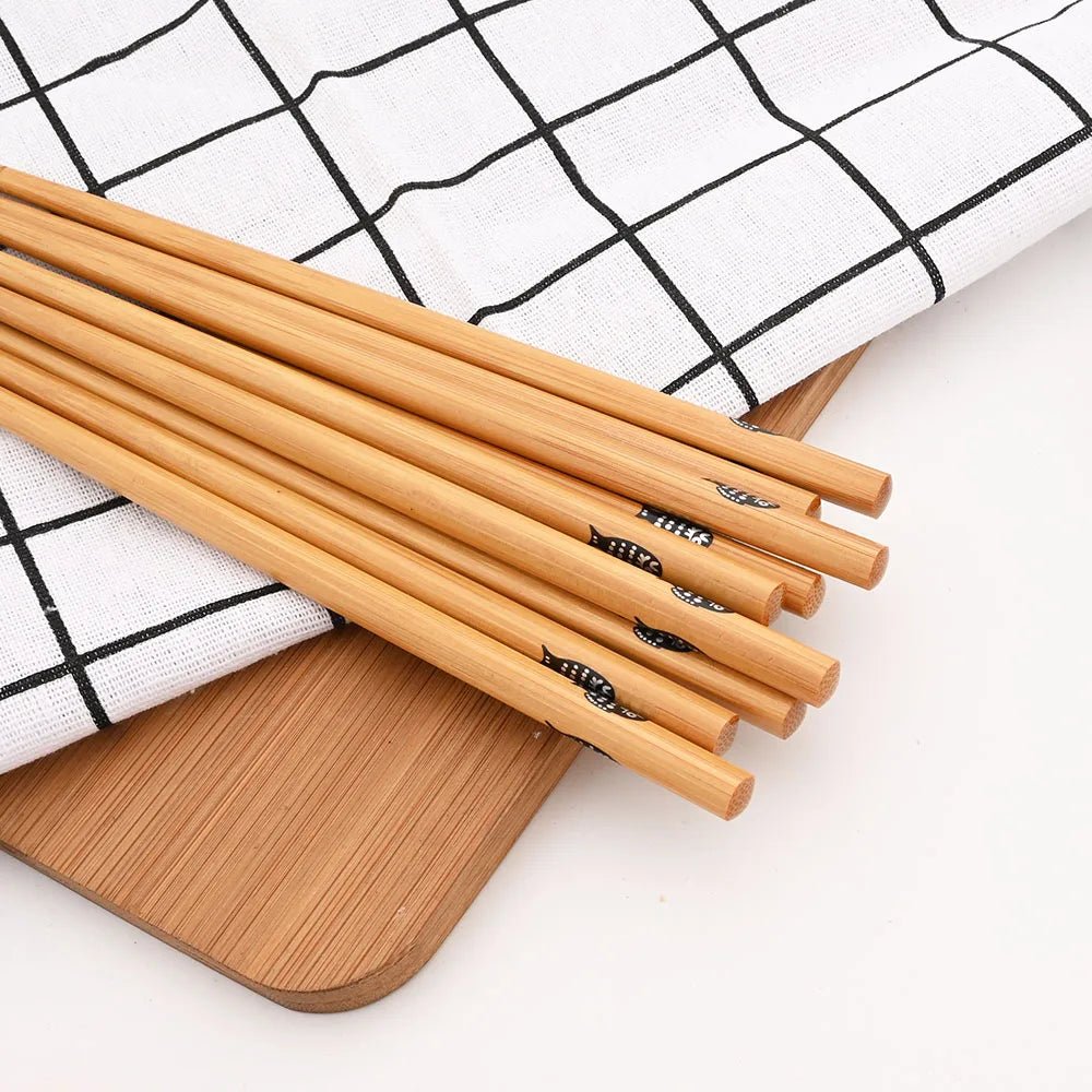 Cinq paires de Baguettes Ménagers en Bambou Sulfen - Tresors asiatiques
