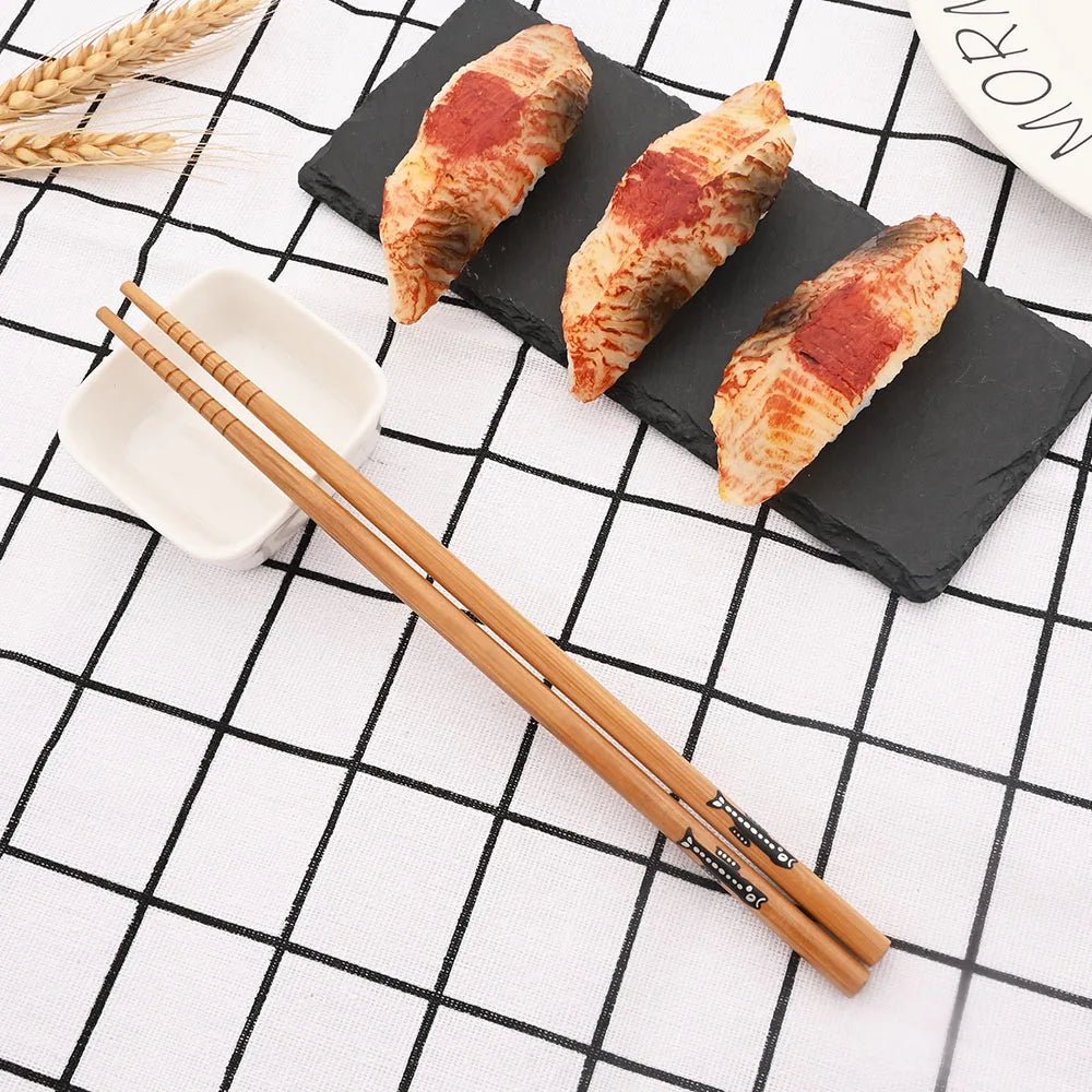 Cinq paires de Baguettes Ménagers en Bambou Sulfen - Tresors asiatiques