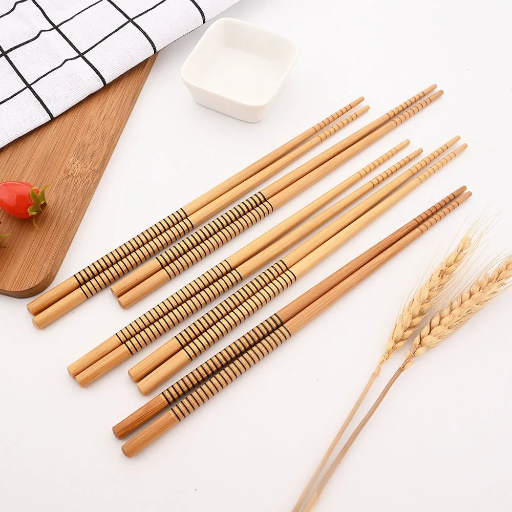 Cinq paires de Baguettes Ménagers en Bambou Sulfen - Tresors asiatiques
