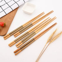 Cinq paires de Baguettes Ménagers en Bambou Sulfen - Tresors asiatiques