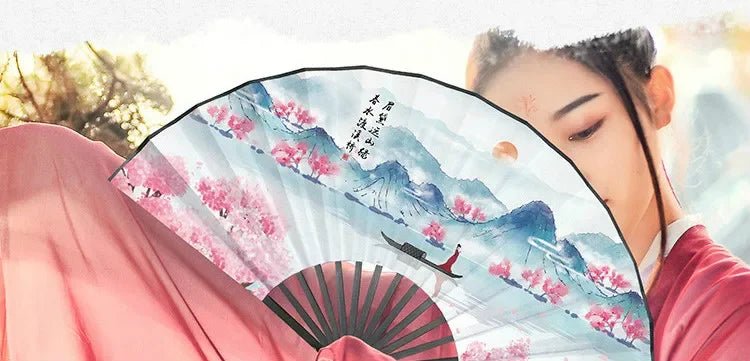 Éventail Vintage Chinois en Bambou - Tresors asiatiques