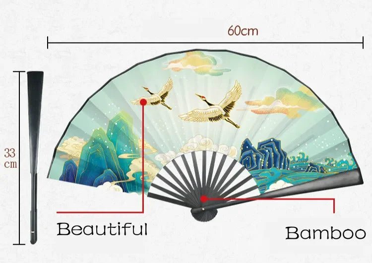 Éventail Vintage Chinois en Bambou - Tresors asiatiques