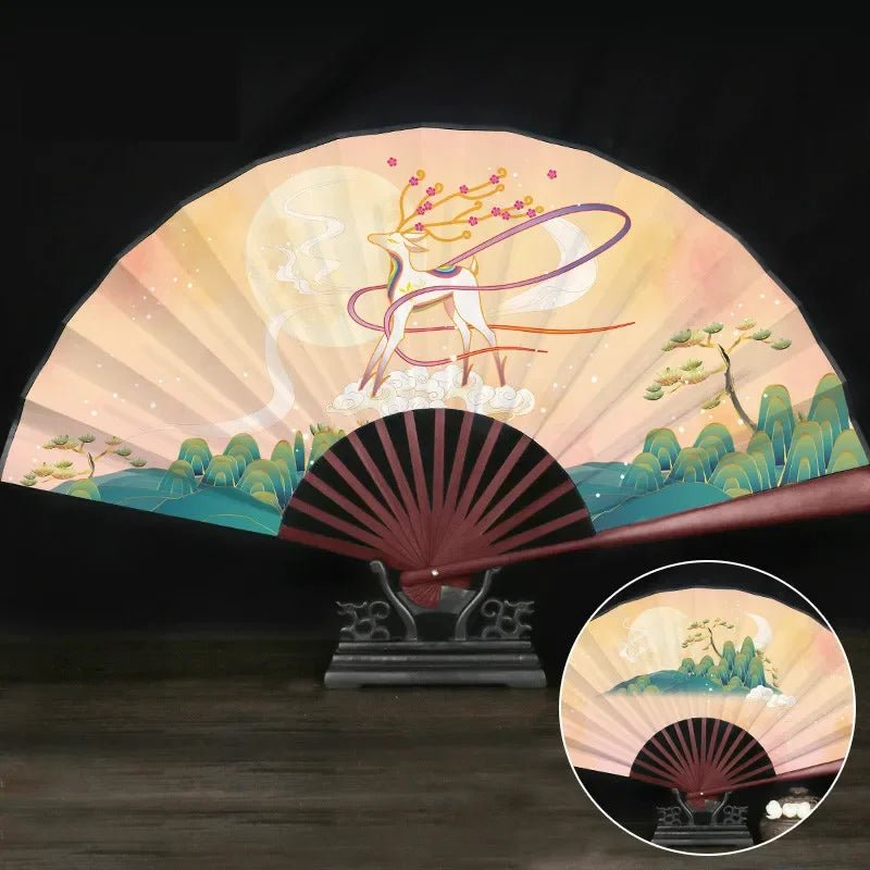 Éventail Vintage Chinois en Bambou - Tresors asiatiques