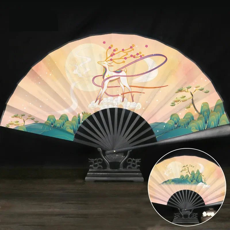 Éventail Vintage Chinois en Bambou - Tresors asiatiques