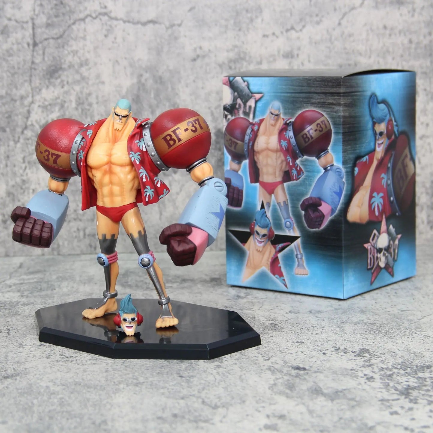 Figurine d'anime One Piece Gk Franky à double tête interchangeable - Tresors asiatiques