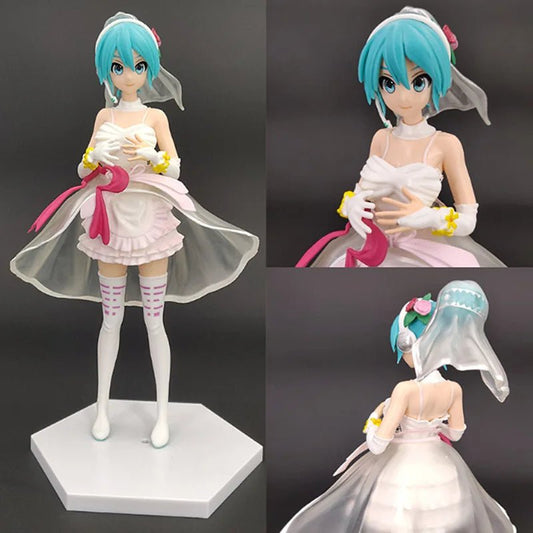 Figurine Hatsune Miku en robe de mariée