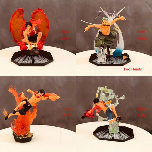 Figurines d'action One Piece Luffy, Portgas D. Ace et Roronoa Zoro - Tresors asiatiques